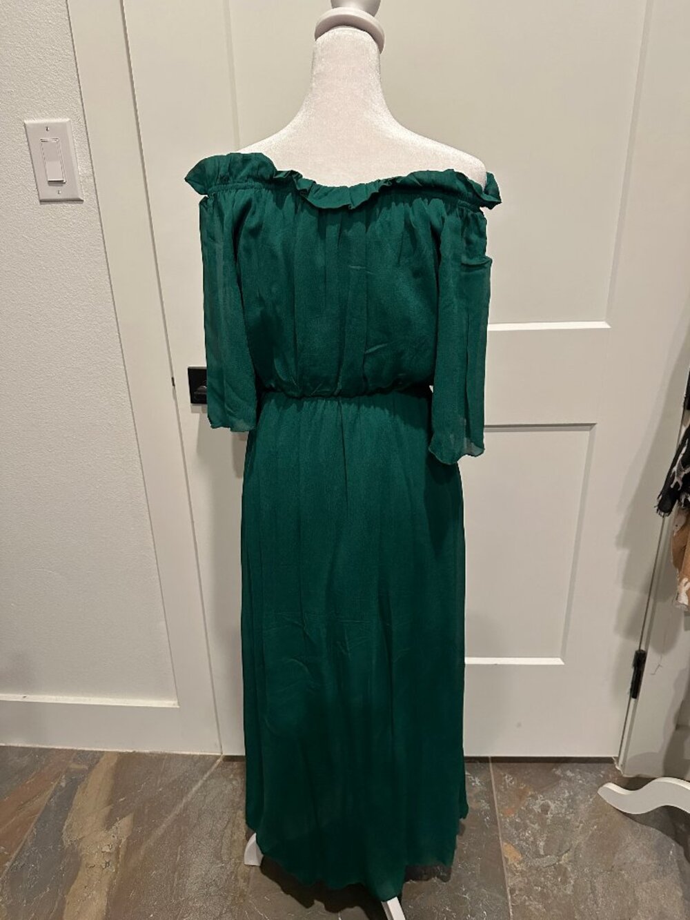Bella & Bloom Ruffled Midi Dress Green Size Small - Picture 10 of 15